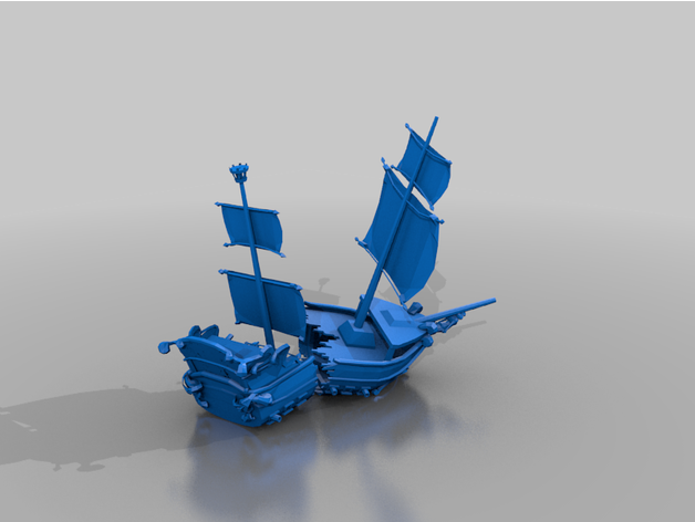 wrecked pirate ship - terrain aos dnd fantasy whfb wreck 3D print model - Mito3D