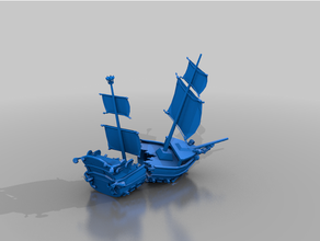 mahvolmuş korsan gemi arazi aos dnd fantezi whfb enkaz 3d print model - Mito3D