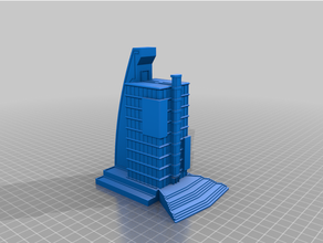 scifi skyscraper building 6mm gaming science fiction wargaming 3d print model - Mito3D