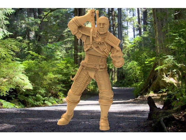 geralt rivia estátua miniatura escultura 3D print model - Mito3D