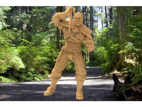 Geralt Rivia heykel minyatür 3d print model - Mito3D