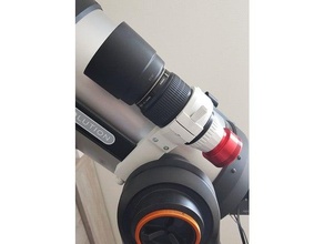 soutien astro verser objectif 100mm canon v1 fixation renarde astronomie astrophotographie lentille ef célestron Nexstar évolution 3d print model - Mito3D