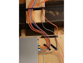 red cable peine soporte acortar guía rail administración cat5 cat5e cat6 ethernet automatización montaje organizacion pared 3d print model - Mito3D
