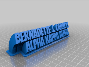 custobjcakamized sweeping 2-line plate text customized 3d print model - Mito3D