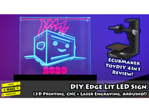 diy edge lit led sign arduino ledlights leds 3d print model - Mito3D