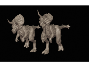 triceratrot creatura dinosauro dnd miniatura mostro triceratopo 3d print model - Mito3D
