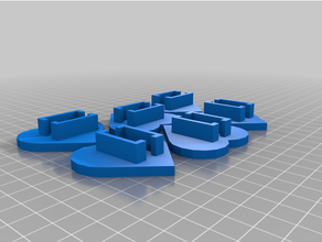 pies pez corazón conformado soportes estante soporte 3d print model - Mito3D
