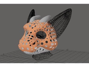 fursuit puppet head temel versiyon 78 melek Ejderha ejderhalar kürk baş kafa mesafesi kulaklık Kulp destek maske 3d print model - Mito3D