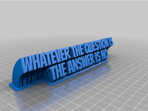customized sweeping 2-line plate questopm text question 3d print model - Mito3D