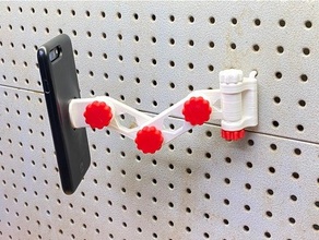 artikulieren pegboard mounted Quad sperren Telefon montieren Handy Steckbrett Stand Quadlock 3d print model - Mito3D