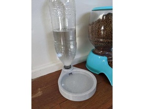 gato água tigela gravidade alimentação refrigerante garrafa fusão 360 pco1881 3d print model - Mito3D