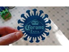 corona virus cerveza temático portavasos bebida coronavirus beber 3d print model - Mito3D