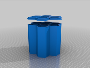 customized 7 hex container small pasdasdarts games 3d print model - Mito3D