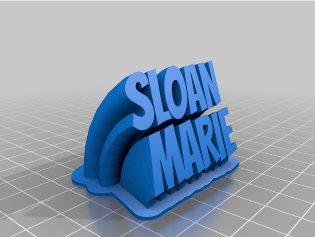 customizesloand sweeping 2-line plate text customized 3D print model - Mito3D