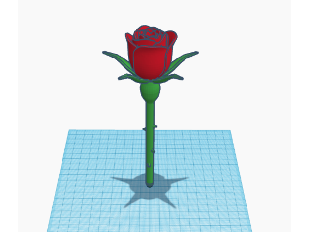 rose pen flower stem thorn thorns 3D print model - Mito3D