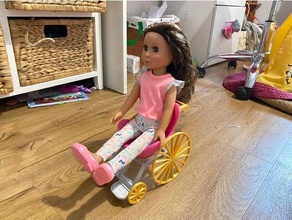 barbie glitter girl small doll wheelchair wheel 3d print model - Mito3D