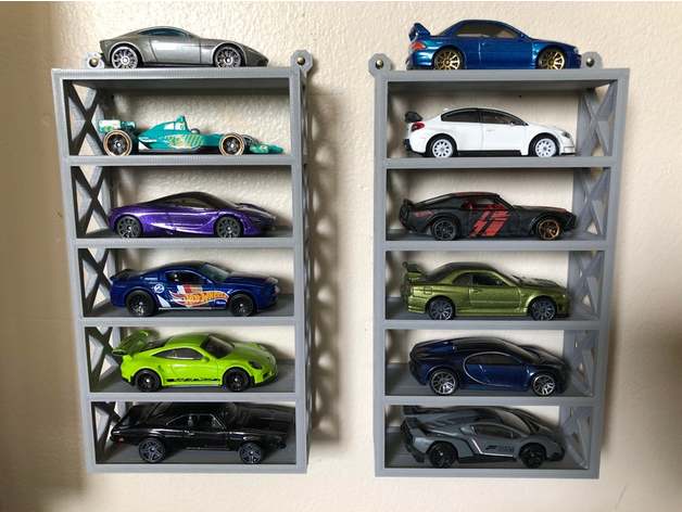 hot wheels wall tower car display stand hotwheels mount mounted 3D print model - Mito3D