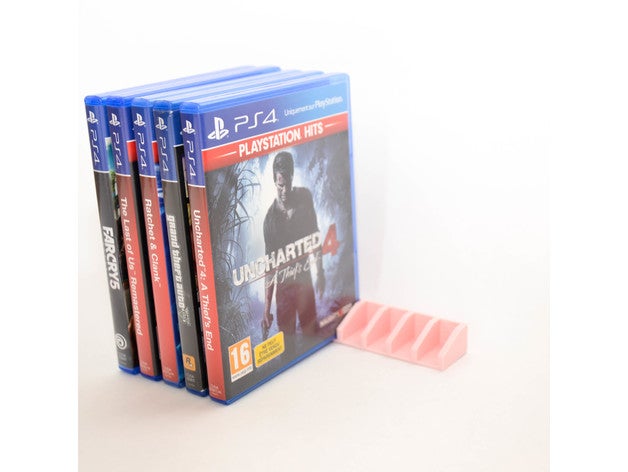 minimalistisch Playstation Spiele Halter Unterstützung 4 ps4 Video Spiel 3D print model - Mito3D
