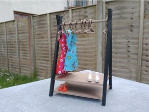 çamaşırlar raf Barbie Aksesuarlar kabine askı kanca oyuncak bebek evi mobilya ev 3d print model - Mito3D