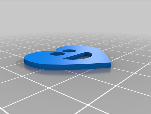 sorriso coração botão 3D print model - Mito3D