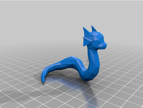 low poly Dratini poli pokemon 3d print model - Mito3D