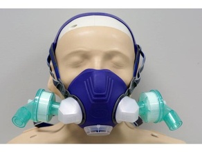 spasciani dúo filtrar adaptador + enchufe coronavirus cara máscara covid 19 covidmask mascarilla gas 3d print model - Mito3D