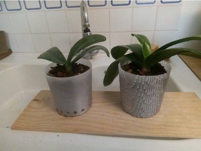 big nozzle vase mode blocky orchid pots flowerpot flower pot plant 3d print model - Mito3D