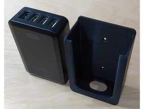 Mauer montieren Ravpower 4 port Clever USB Ladegerät 3d print model - Mito3D