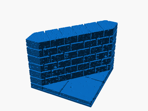castillo pared diagonal 2x2 forja 20 compatible mazmorras dragones pionero mesa 3d print model - Mito3D