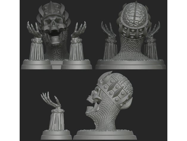 cráneo Rey 32mm 64mm anycubic fotón jefe oscuro almas heroico escala miniatura resina impresora calaveras Sla mesa juego 3D print model - Mito3D