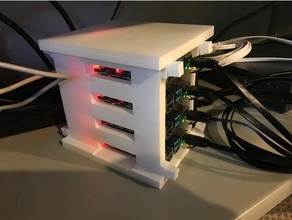 raspberry pi 4 cluster case poe hat - extra bolts computing 3d print model - Mito3D