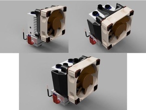 e3d quimera + 40mm ventilador adaptador modificado ar Hotend v6 extrusora dissipador calor 3d print model - Mito3D