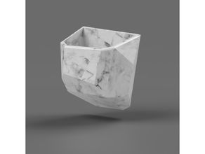 small wall planter air aram ceramic decorative flower marble plant pot stone mount 3d print model - Mito3D