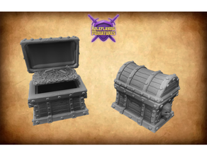 treasure chest coin gold miniature miniatures pirate roleplaying rpg 3d print model - Mito3D