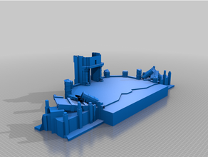 ruin temple army diorama - terrain 3d print model - Mito3D