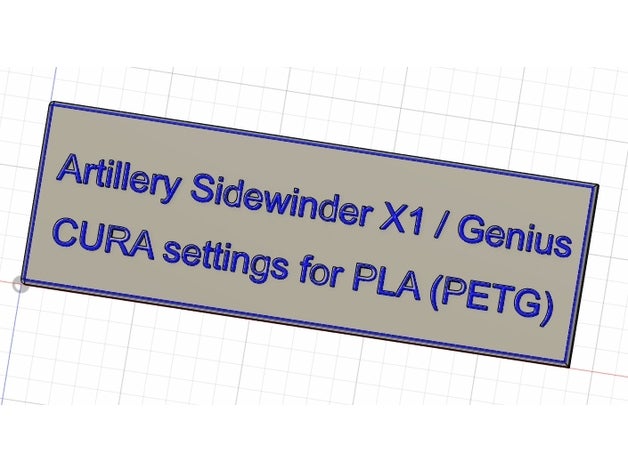 artillery sidewinder x1 genius cura settings evnovo swx1 einstellungen parameter slicer 3D print model - Mito3D