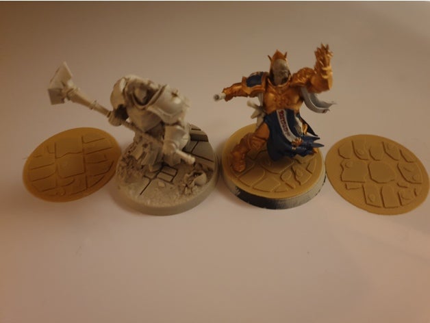 Stormcast eternais mortal reinos base chapéus coco personalizadas bases esculpido sigmar fundida tempestade 3D print model - Mito3D