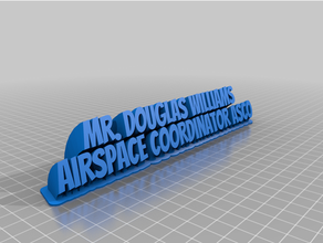 dw2my customized sweeping 2-line plate text 3d print model - Mito3D