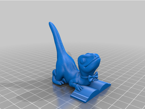 educado velociraptor libro corbata moño dinosaurio abogado 3d print model - Mito3D