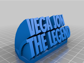 customized sweeping 2-line plate text vj 3d print model - Mito3D