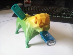soporte USB carlino cane poli chiavetta titolare supporto perro porta pug 3d print model - Mito3D