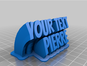 customized sweeping 2-line plate text pierre 3d print model - Mito3D