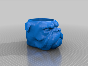 head bowl bulldog space 3d print model - Mito3D
