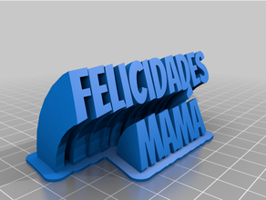 felicidades mamafemy personalizado varrendo 2 line prato texto 3d print model - Mito3D