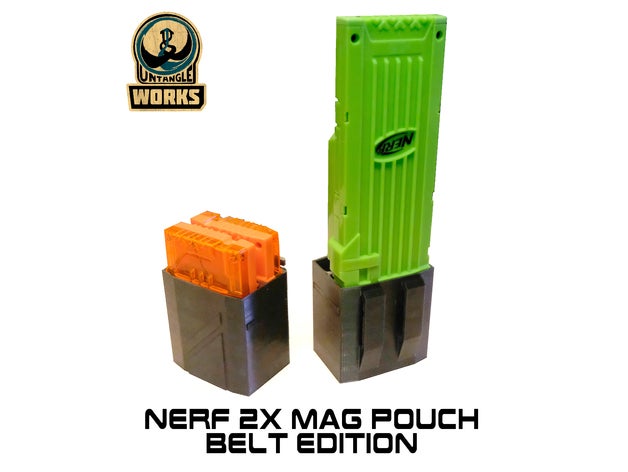 nerf 1x 2x mag pouch belt edition magazine 3D print model - Mito3D