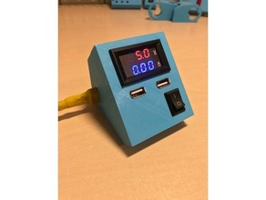 minuscolo lab dual USB psu amperometro fusione 360 voltmetro xt60 3d print model - Mito3D
