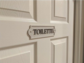 toilette door sign bathroom door restroom 3d print model - Mito3D