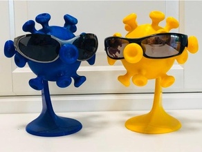 redesigned head covid-19 ppe holders coronavirus covid covid19 stepper sunglasses holder stand 3d print model - Mito3D