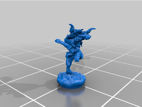 Dragonborn savaşçı sallanan balta Zindanlar ejderhalar fantezi oyunlar minyatür masaüstü 3d print model - Mito3D