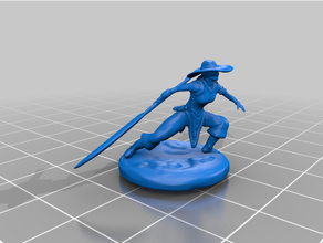 warrior woman dungeons dragons fantasy female fighter figure miniature tabletop wargaming 3d print model - Mito3D